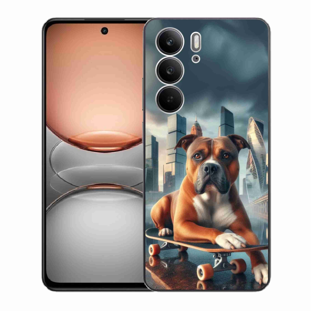 Gelový kryt mmCase na Realme C75 - pes na skateboardu