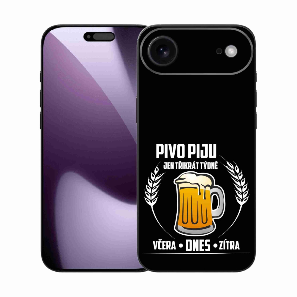 Gelový kryt mmCase na iPhone 17 Air - pivní motiv černé pozadí