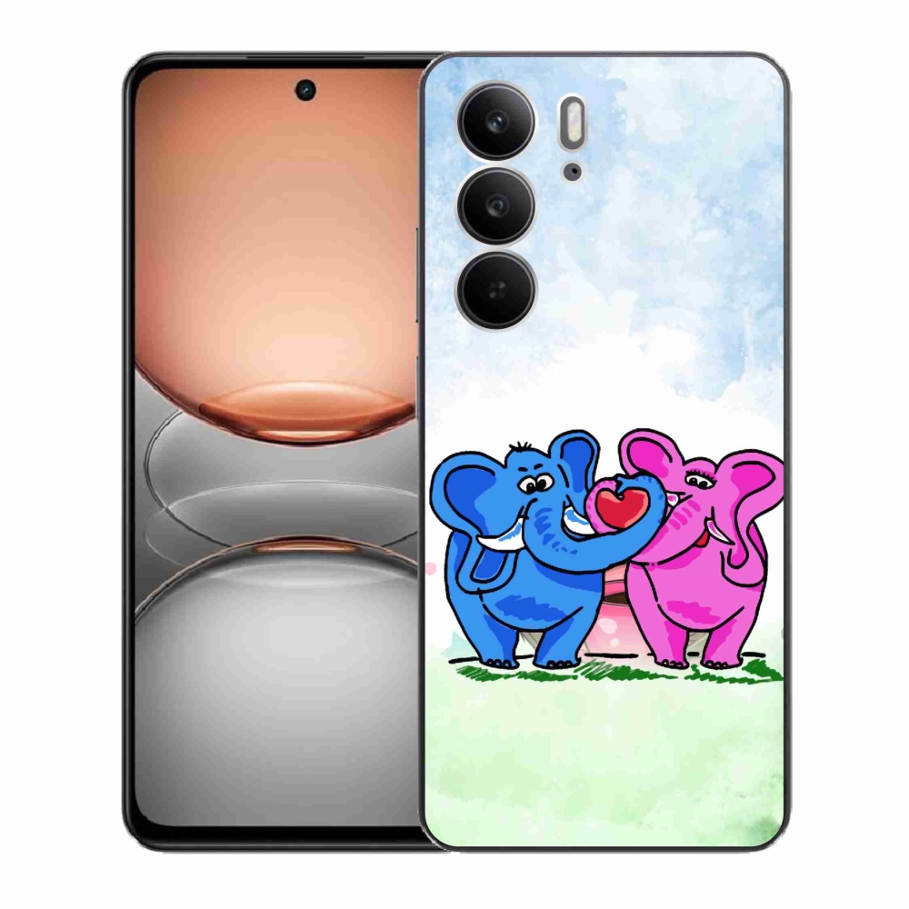 Gelový kryt mmCase na Realme C75 - zamilovaní sloni