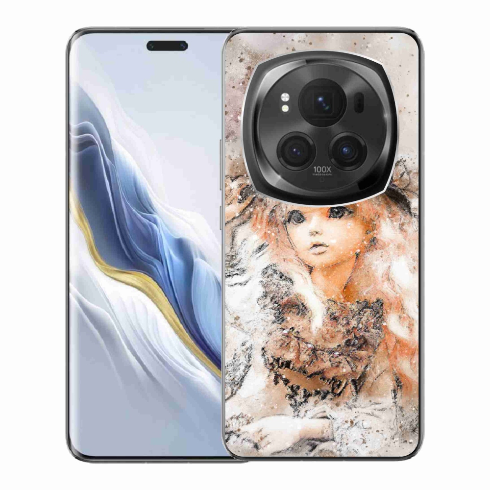 Gelový kryt mmCase na Honor Magic 6 Pro 5G - holčička s kloboukem