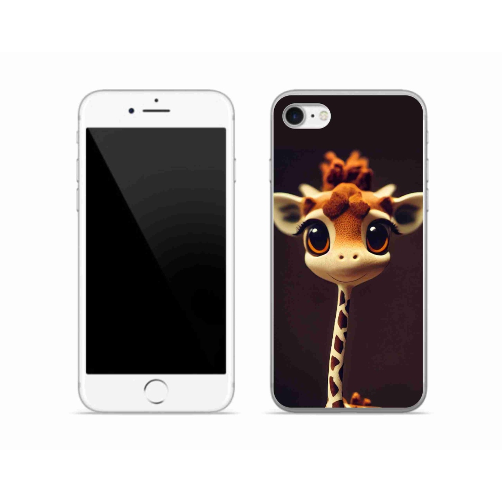 Gelový kryt mmCase na iPhone SE (2022) - malá žirafa