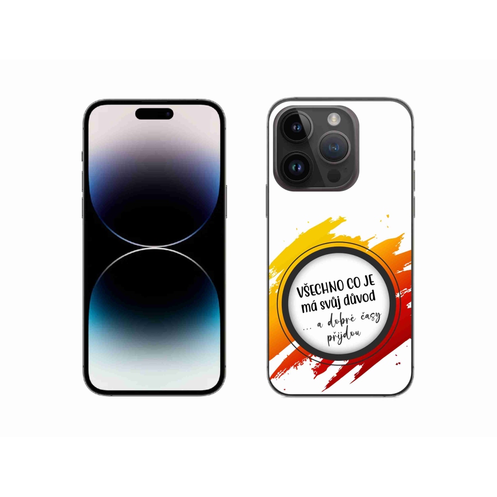 Gelový kryt mmCase na iPhone 14 Pro 6.1 - citát 3 bílé pozadí