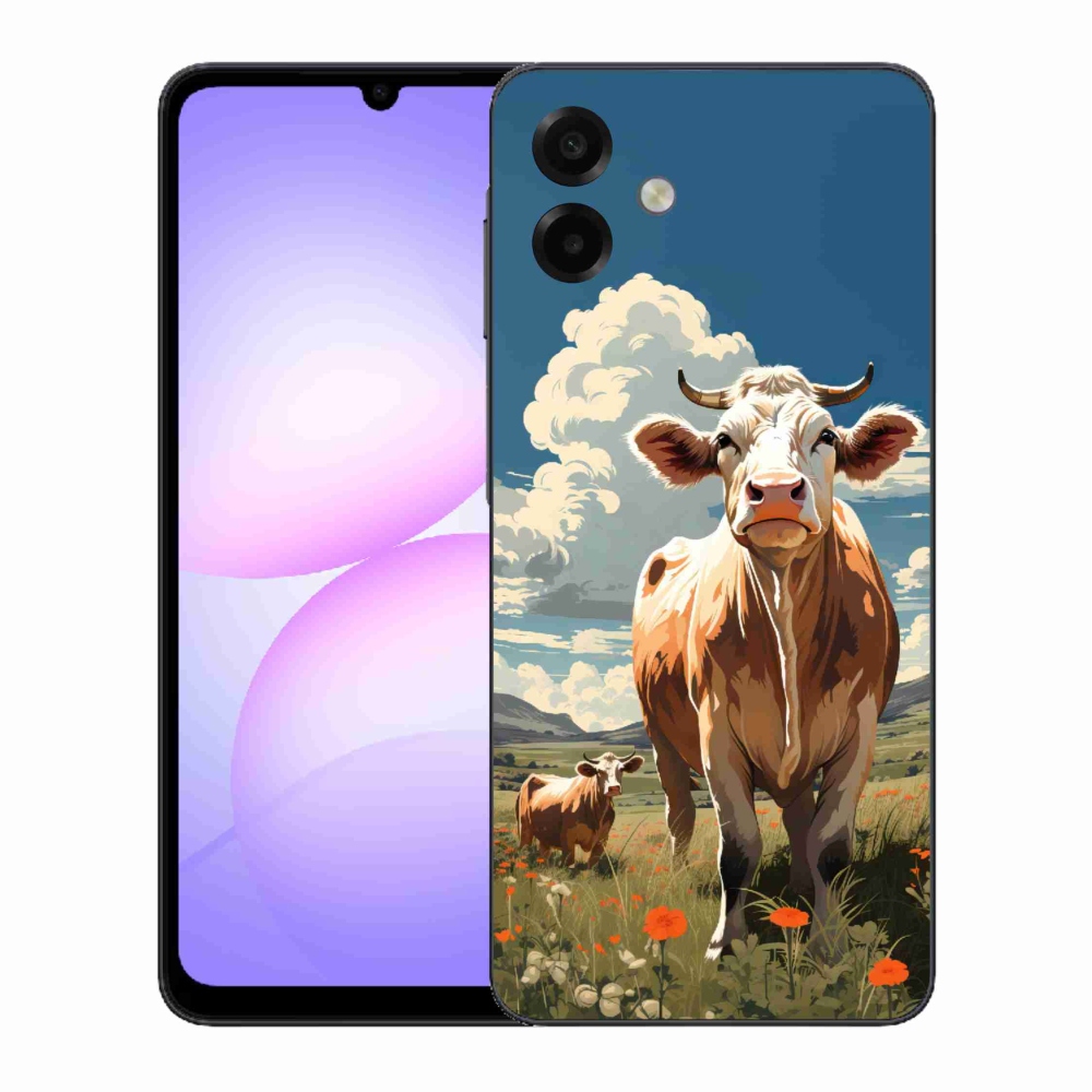 Gelový kryt mmCase na Samsung Galaxy A07 4G - krávy na louce