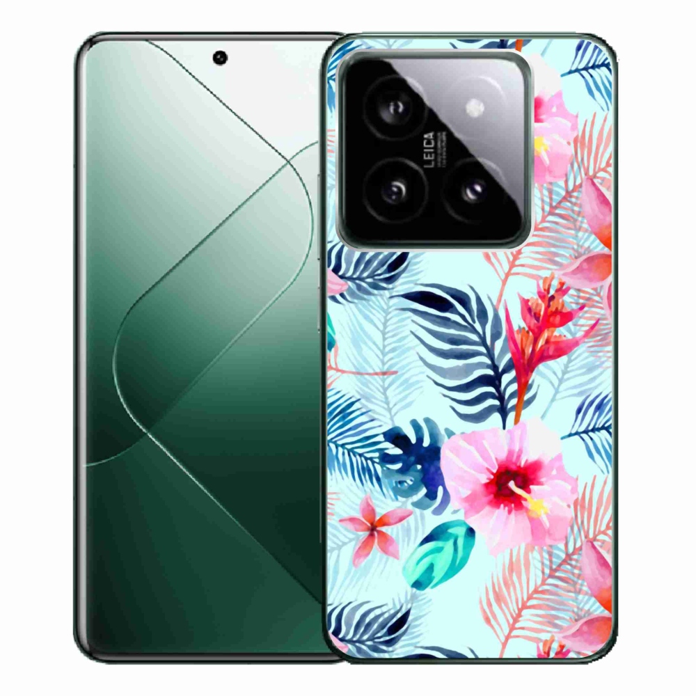 Gelový kryt mmCase na Xiaomi 14 Pro - květiny