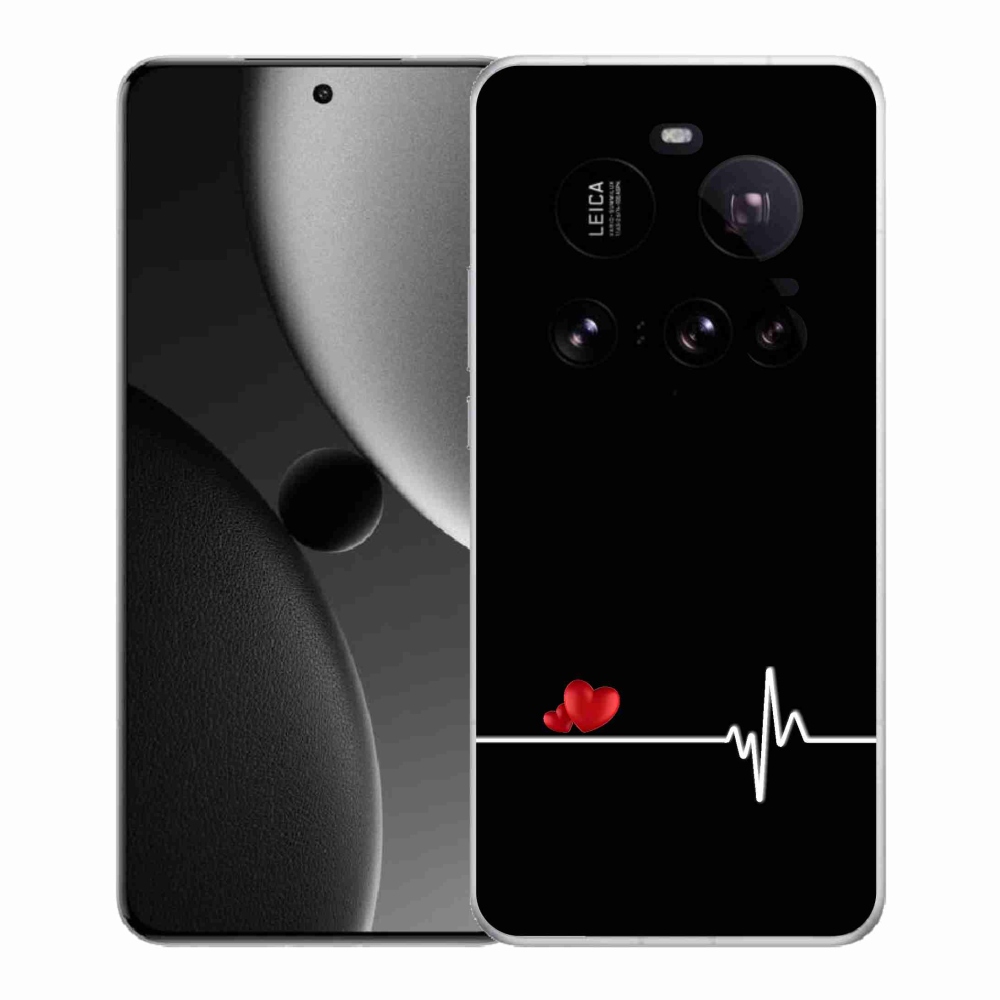 Gelový kryt mmCase na Xiaomi 15 Ultra - srdce a tep černé pozadí