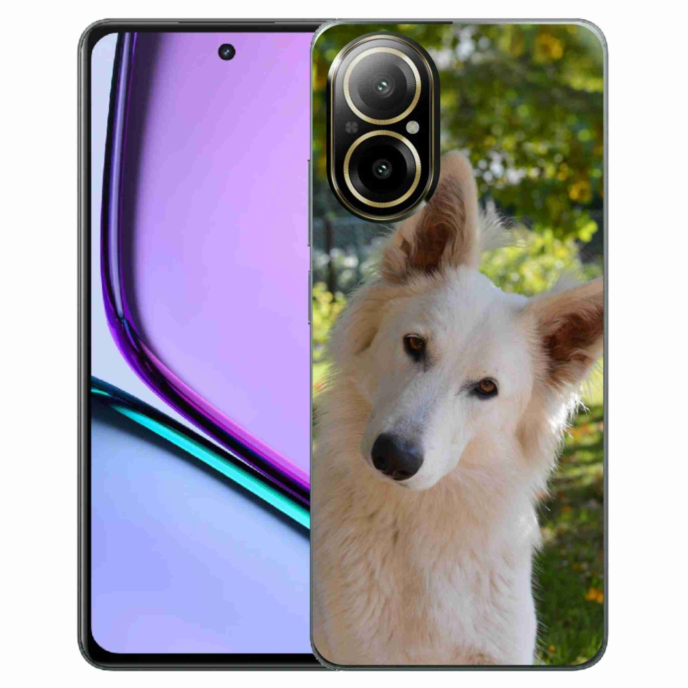 Gelový kryt mmCase na Realme C67 - bílý švýcarský ovčák 1