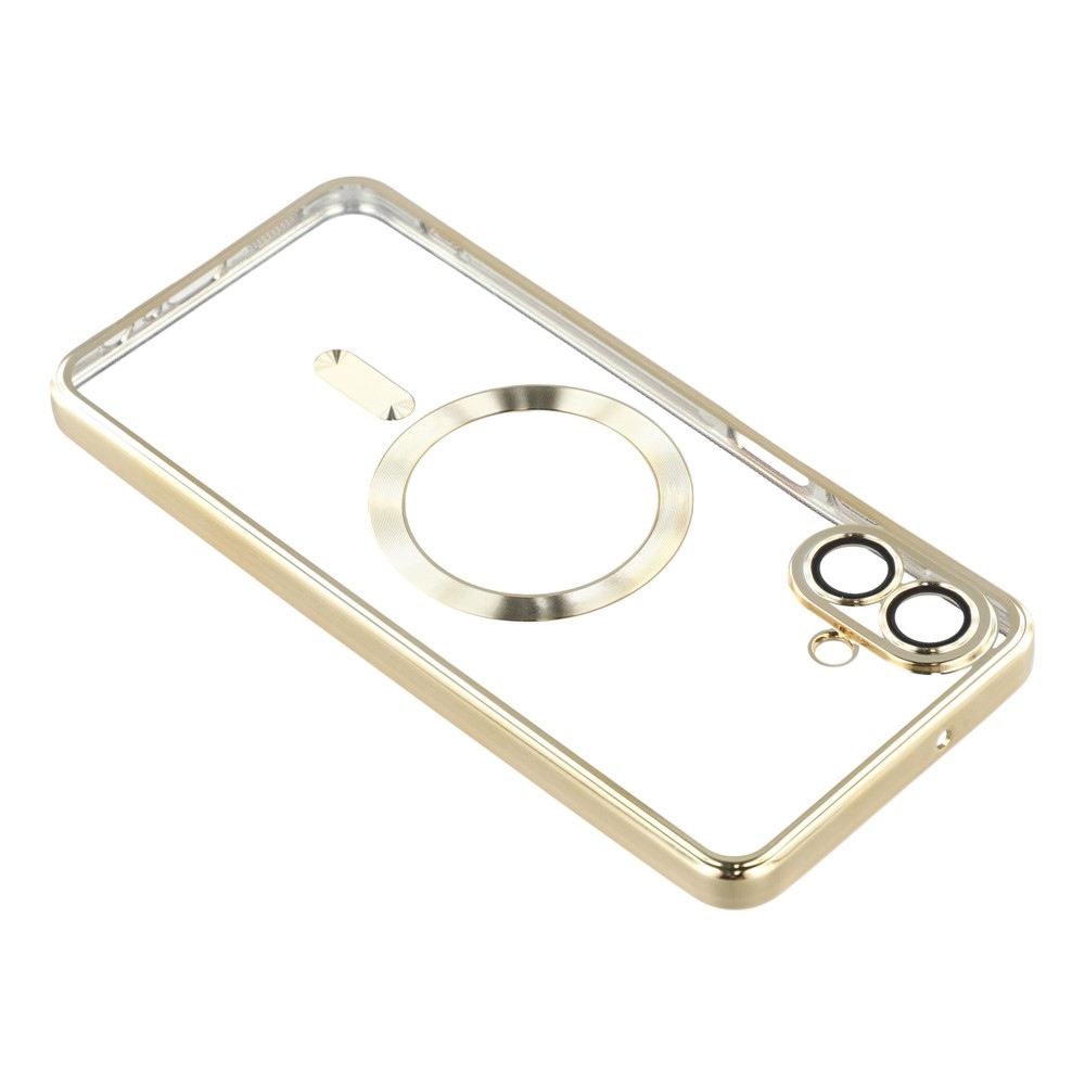 Clear obal s ochranou fotoaparátu a podporou MagSafe na Samsung Galaxy A07 4G - zlatý