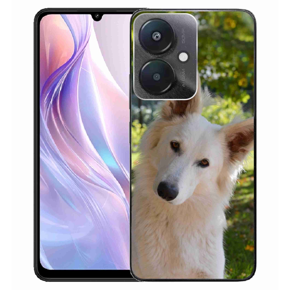 Gelový kryt mmCase na Xiaomi Redmi 13C 5G - bílý švýcarský ovčák 1