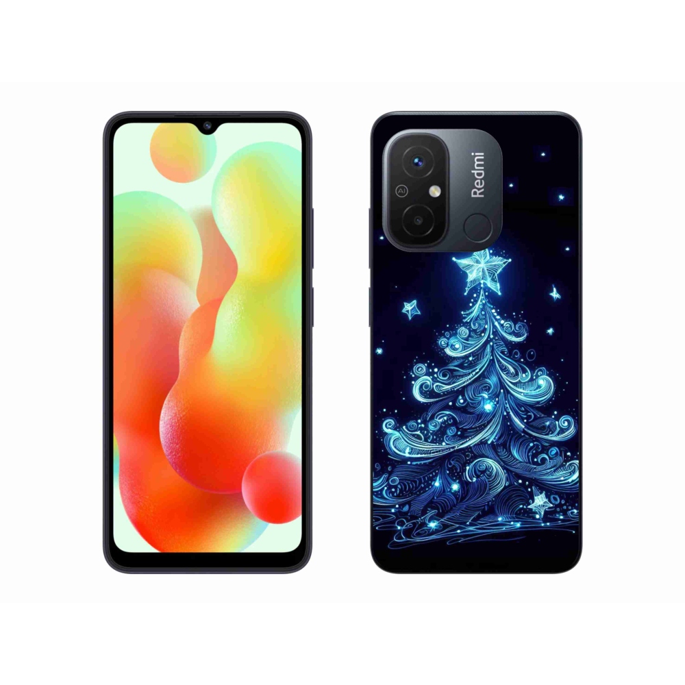 Gelový kryt mmCase na Xiaomi Redmi 12C - neonový vánoční stromek 4
