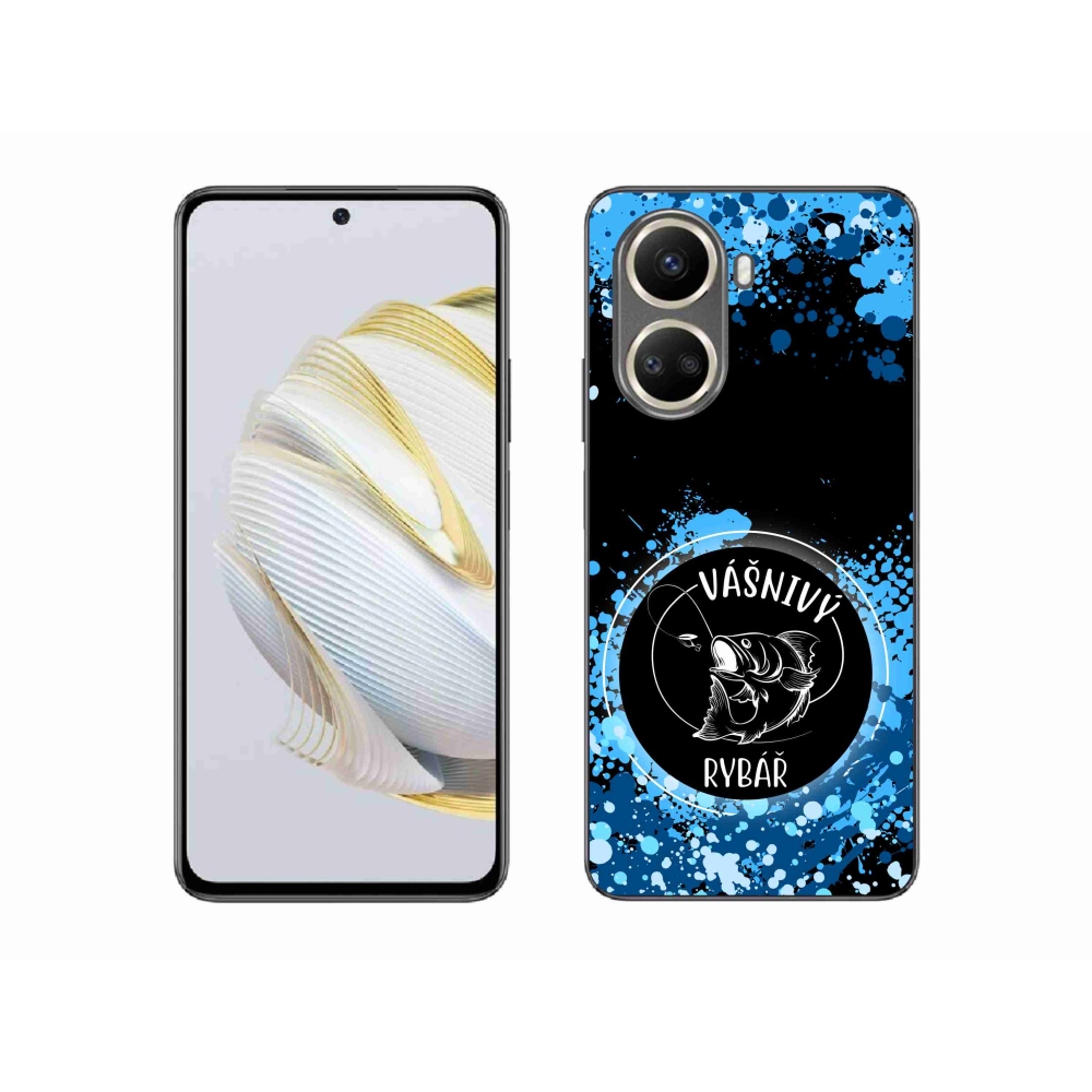 Gelový kryt mmCase na Huawei Nova 10 SE - vášnivý rybář černé pozadí