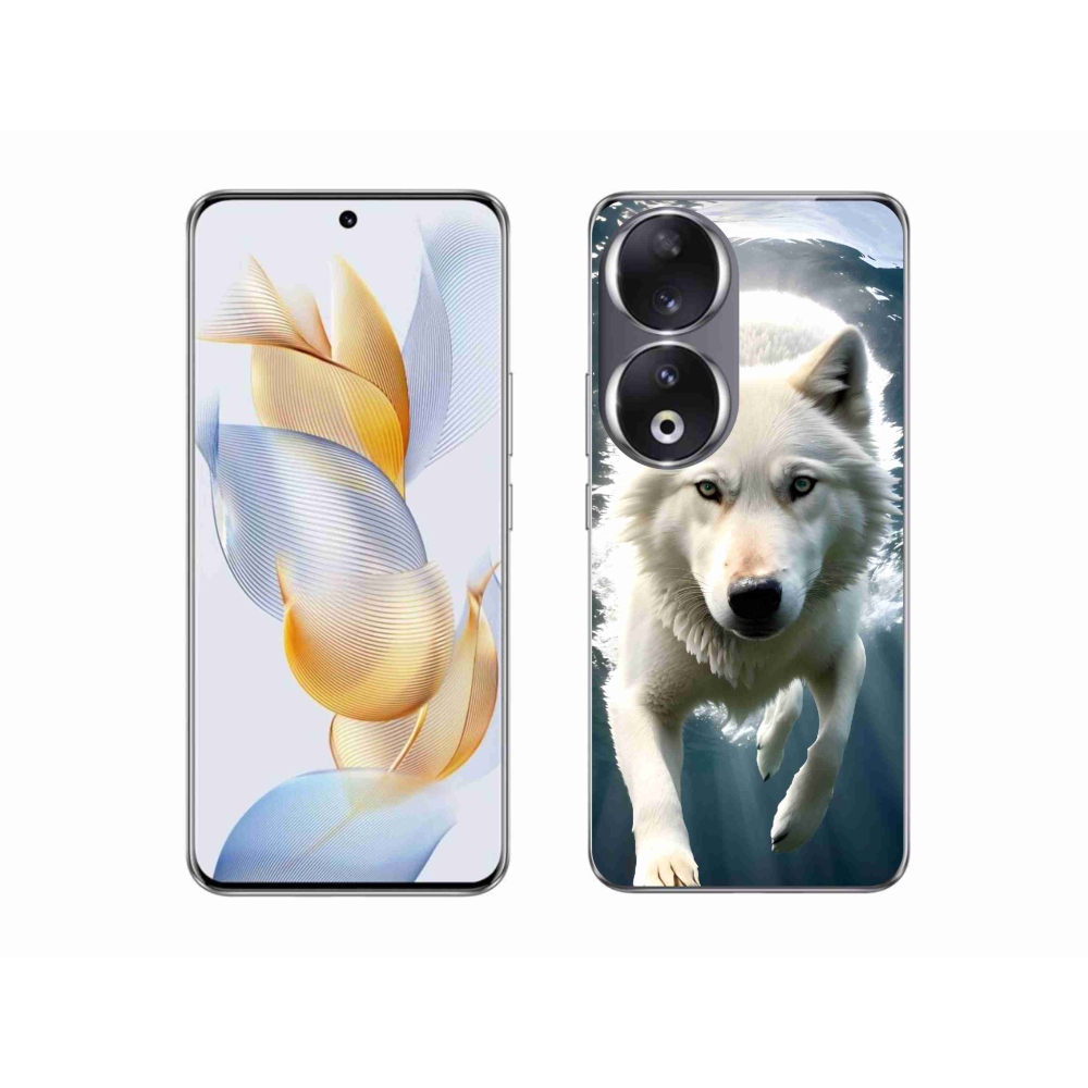 Gelový kryt mmCase na Honor 90 - bílý vlk