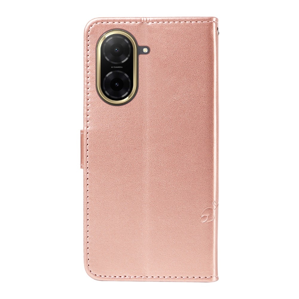Flowers knížkové pouzdro na Xiaomi Redmi A5 (173.45x79.35x8.45mm) - růžovozlaté