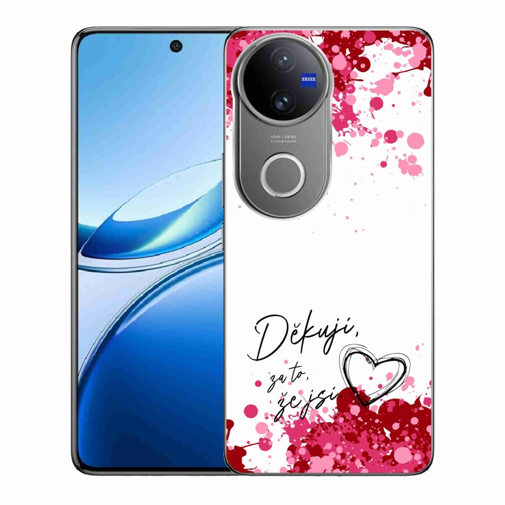 Gelový kryt mmCase na Vivo V50 5G - zamilovaný text 2 bílé pozadí