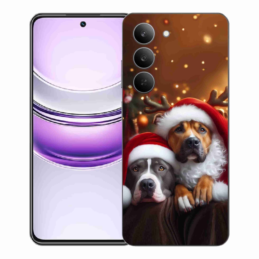 Gelový kryt mmCase na Realme 14x 5G - vánoční psi