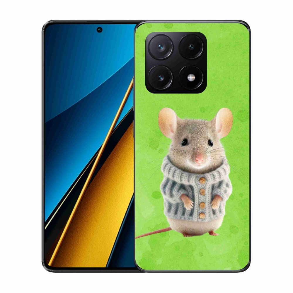 Gelový kryt mmCase na Xiaomi Poco X6 Pro 5G - myška ve svetru