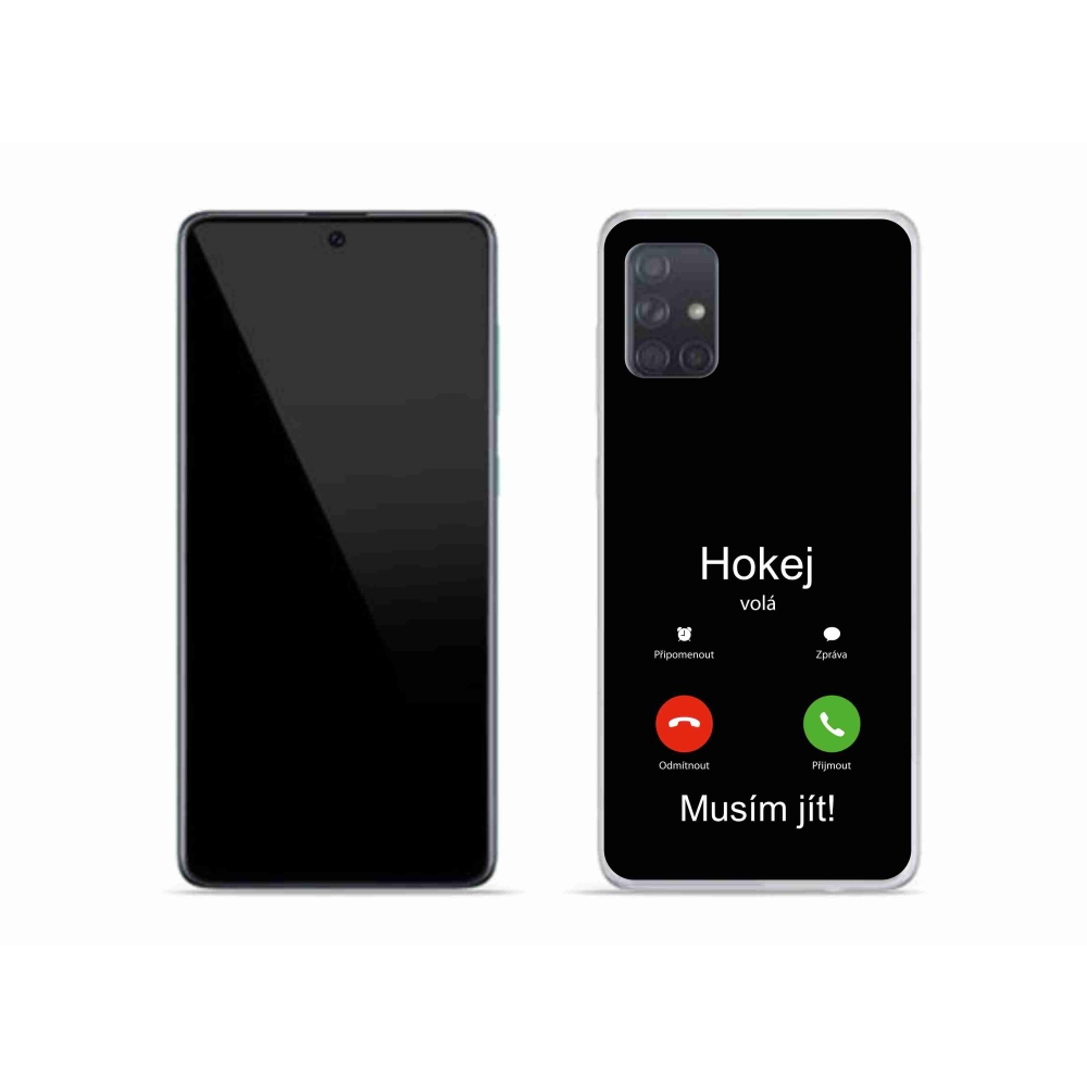 Gelový kryt mmCase na Samsung Galaxy A51 - hokej volá černé pozadí