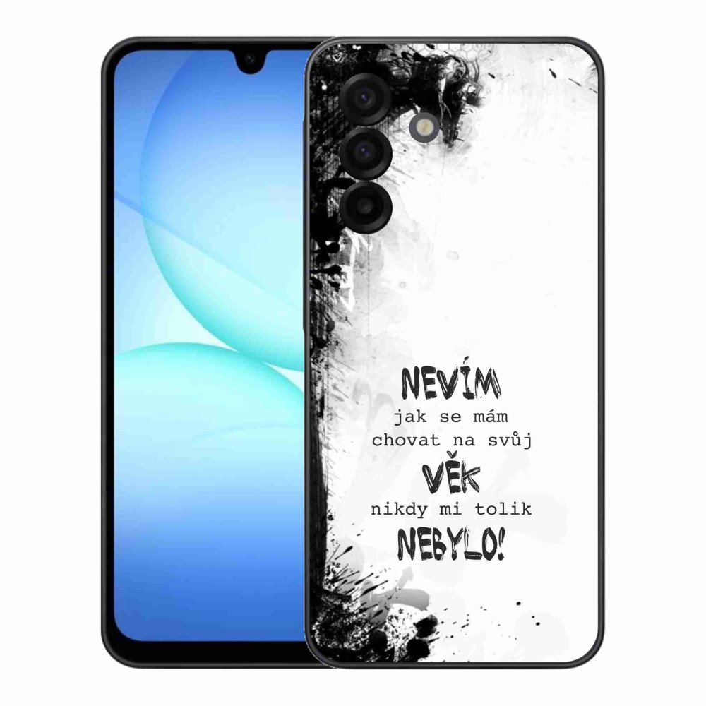 Gelový kryt mmCase na Samsung Galaxy A17 4G/5G - vtipný text 14 bílé pozadí