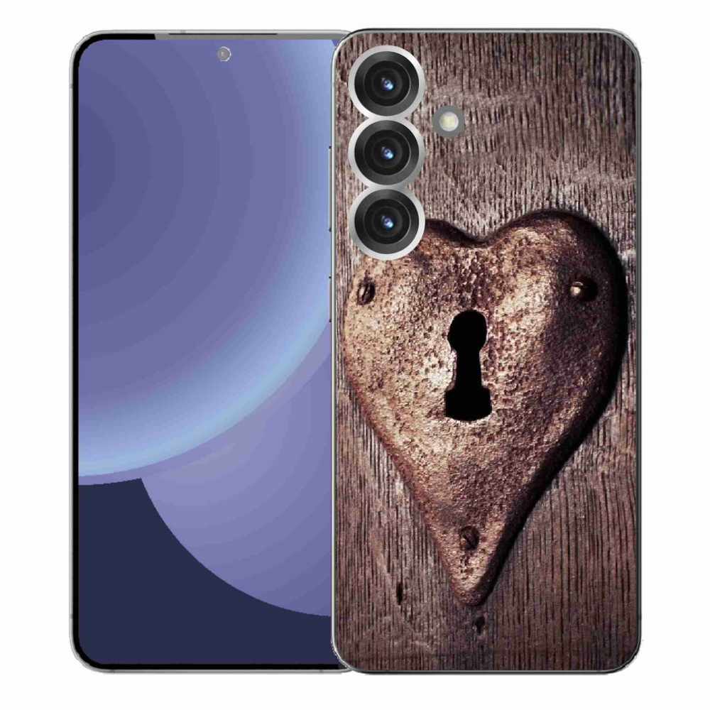Gelový kryt mmCase na Samsung Galaxy S25+ - zámek ve tvaru srdce