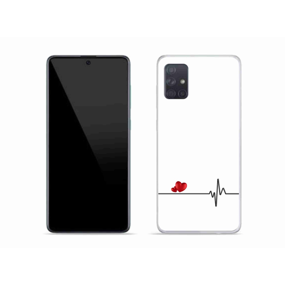 Gelový kryt mmCase na Samsung Galaxy A51 - srdce a tep bílé pozadí