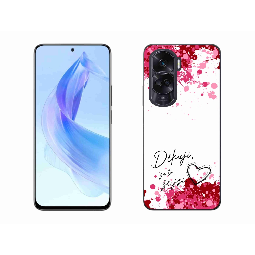Gelový kryt mmCase na Honor 90 Lite - zamilovaný text 2 bílé pozadí