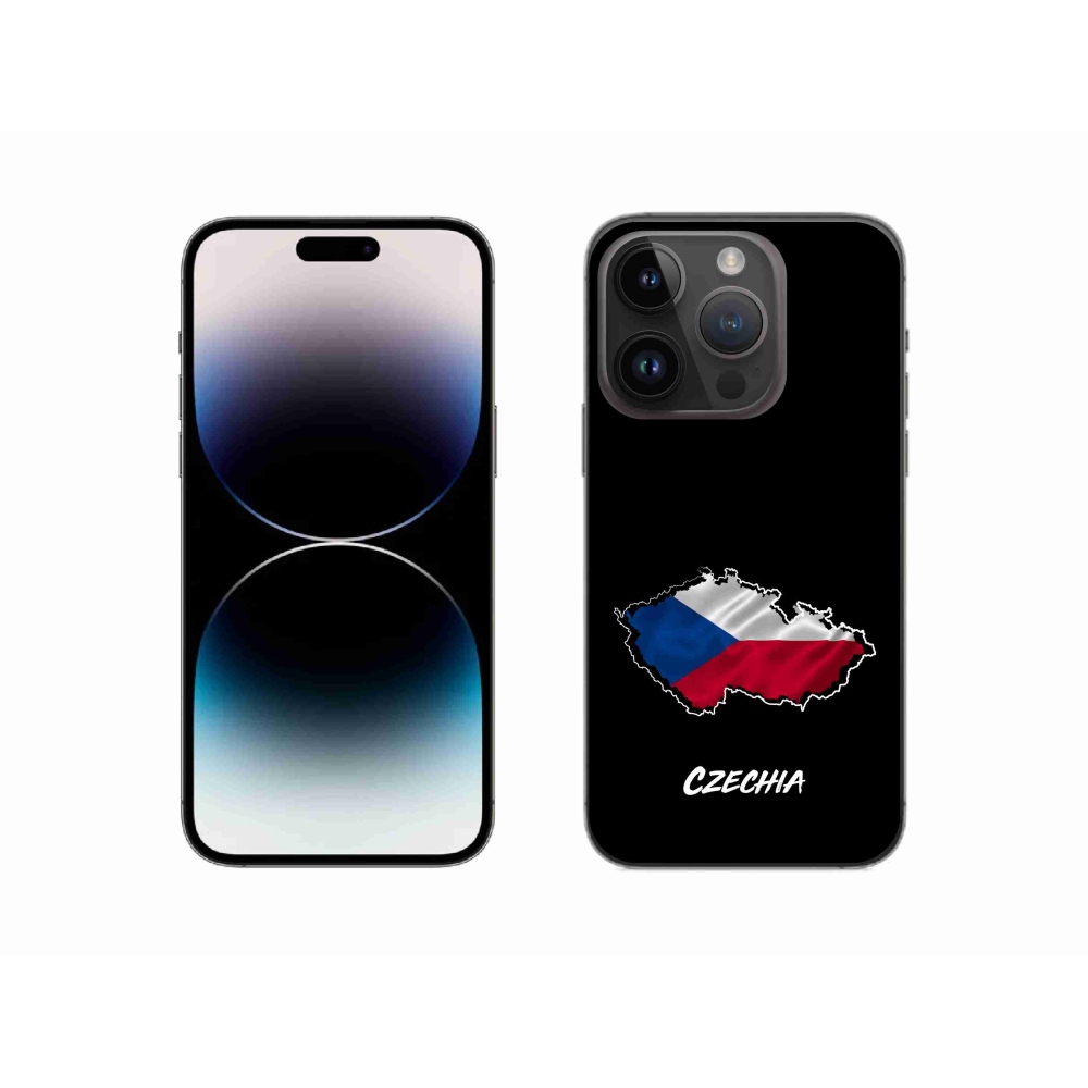 Gelový kryt mmCase na iPhone 14 Pro 6.1 - Czechia černé pozadí
