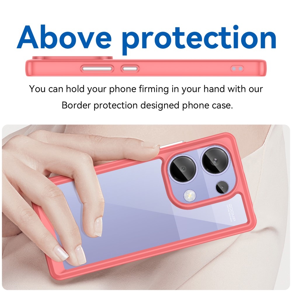 Gelový obal s pevnými zády pro Xiaomi Redmi Note 13 Pro 4G/Poco M6 Pro - červený