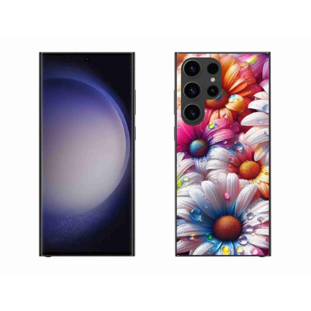 Gelový kryt mmCase na Samsung Galaxy S23 Ultra 5G - barevné kopretiny
