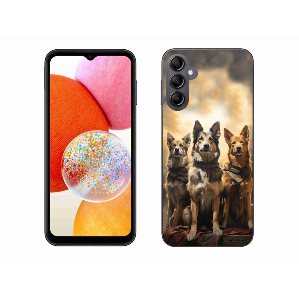 Gelový kryt mmCase na Samsung Galaxy A14 4G/5G - tři psi