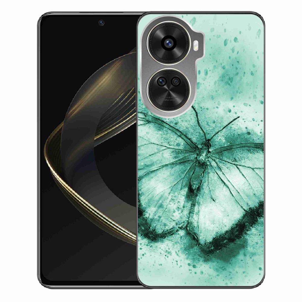 Gelový obal mmCase na Huawei Nova 12 SE - zelený motýl