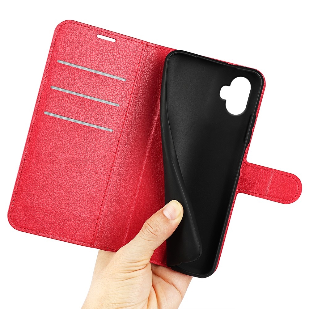 Litchi knížkové pouzdro na Samsung Galaxy Xcover 7 Pro - červené