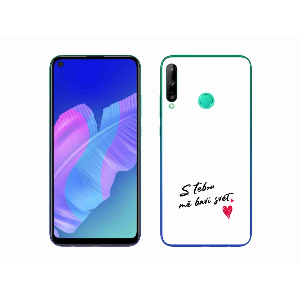 Gelový kryt mmCase na Huawei P40 Lite E - zamilovaný text 1 bílé pozadí