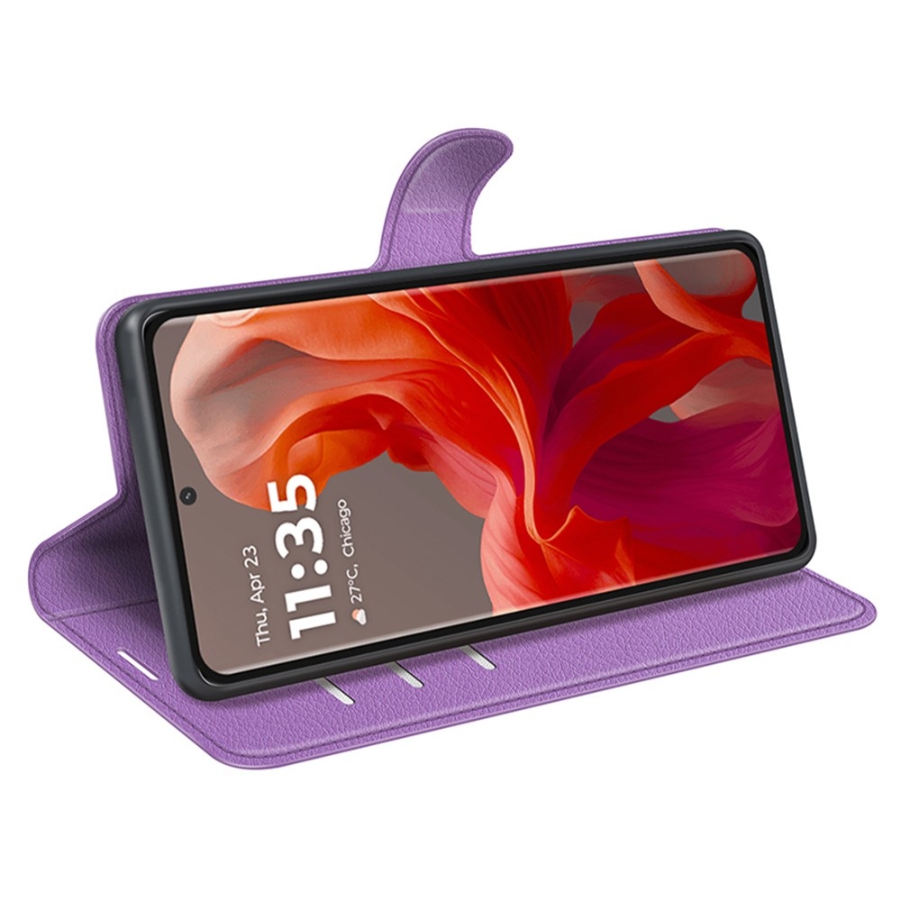 Litchi knížkové pouzdro na Motorola Moto G85 5G - fialové