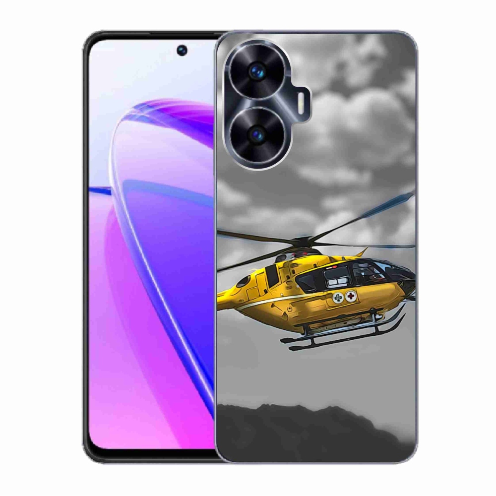 Gelový kryt mmCase na Realme C55 - žlutá helikoptéra