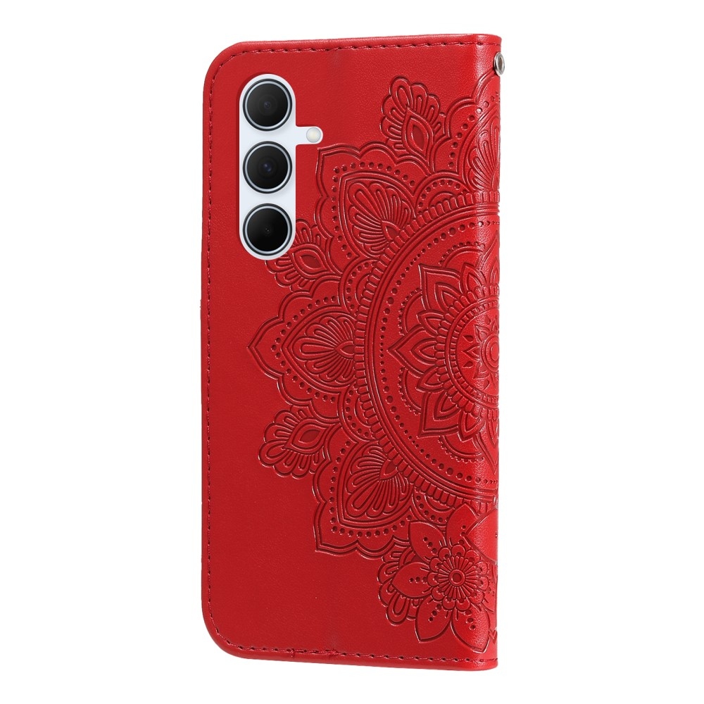 Mandala knížkové pouzdro na Samsung Galaxy A36 5G - červené