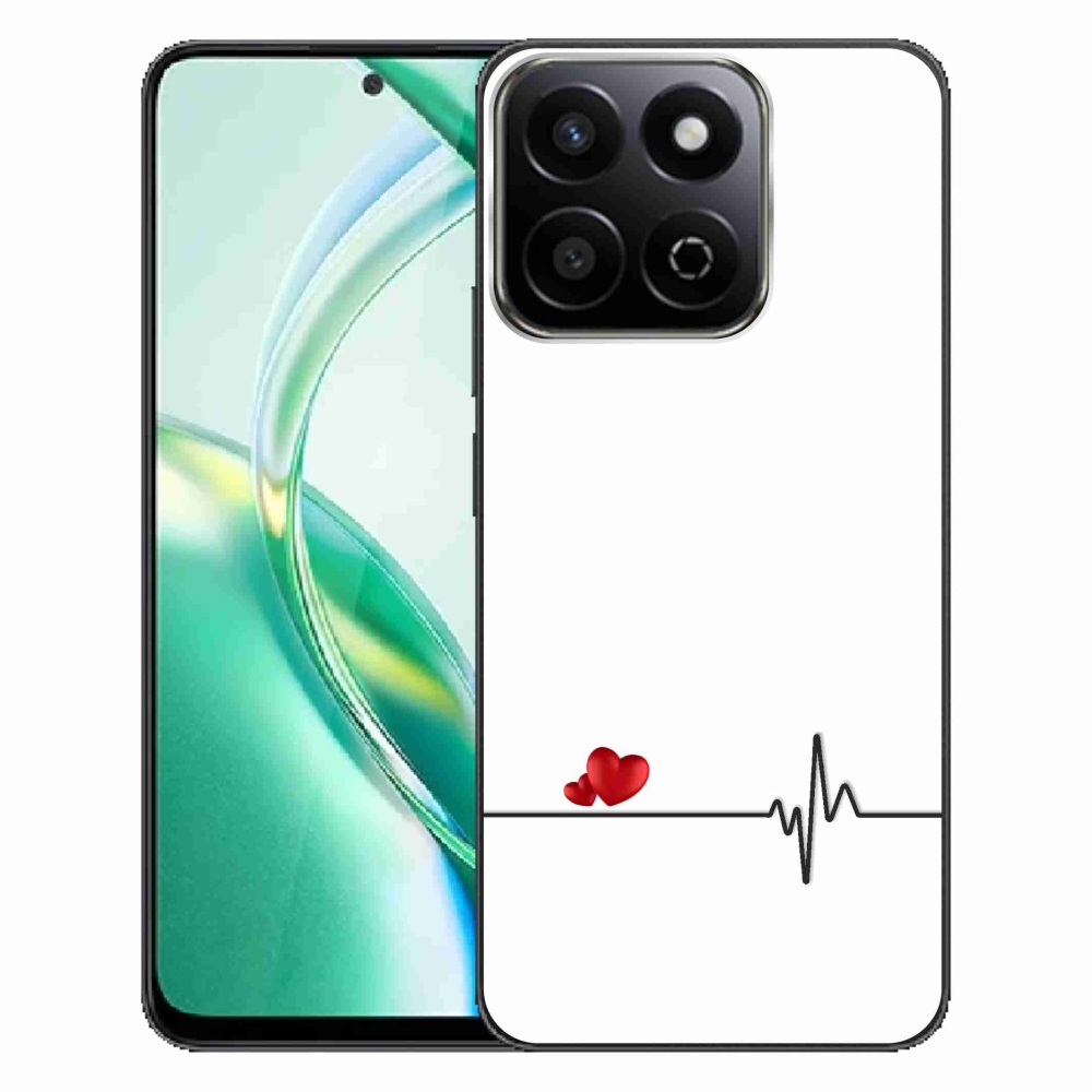 Gelový kryt mmCase na Honor 200 Smart 5G - srdce a tep bílé pozadí