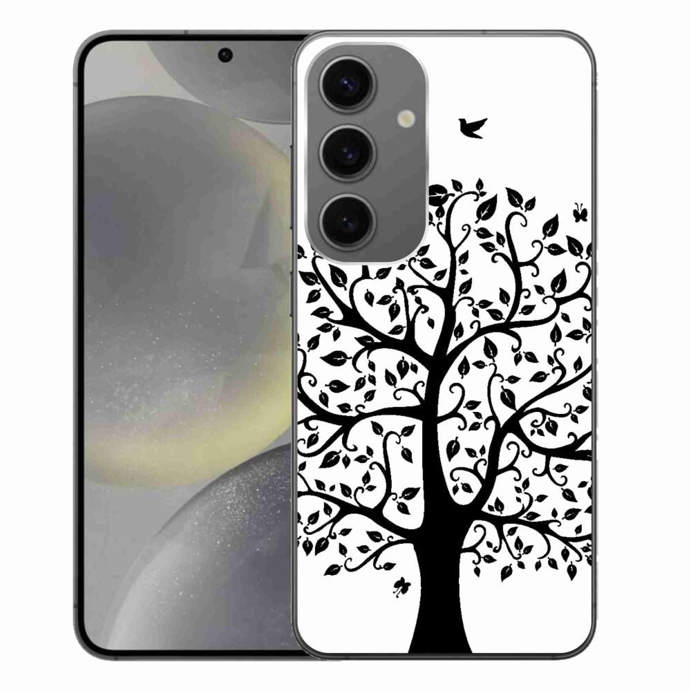 Gelový kryt mmCase na Samsung Galaxy S24+ - černobílý strom