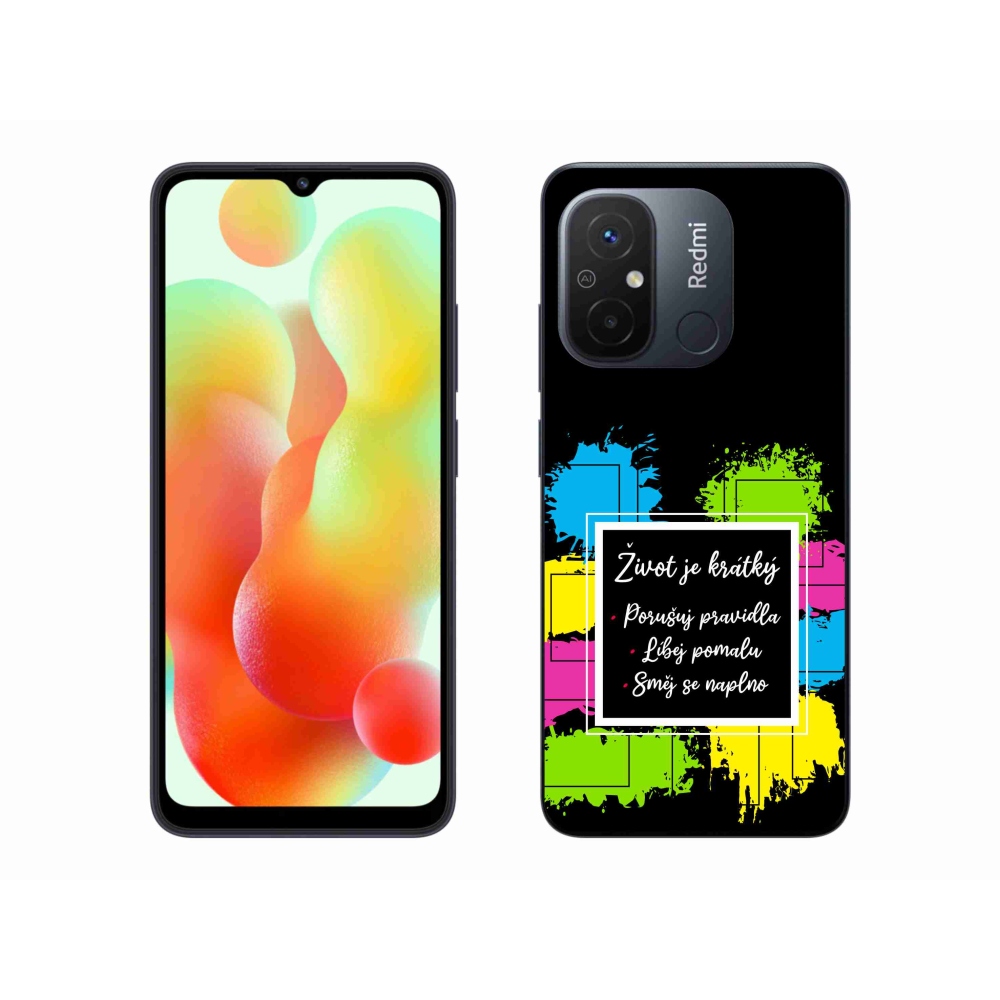 Gelový kryt mmCase na Xiaomi Redmi 12C - citát 5 černé pozadí