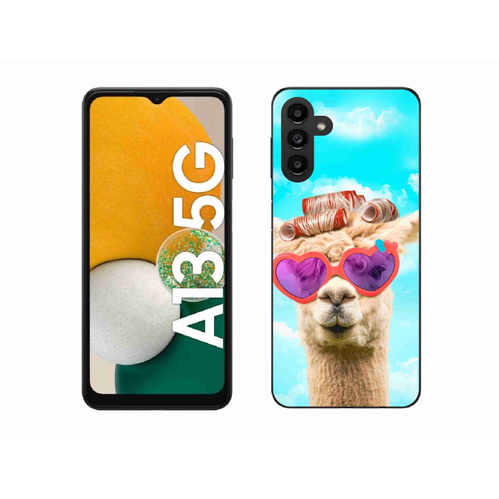 Gelový kryt mmCase na Samsung Galaxy A13 5G - lama s brýlemi