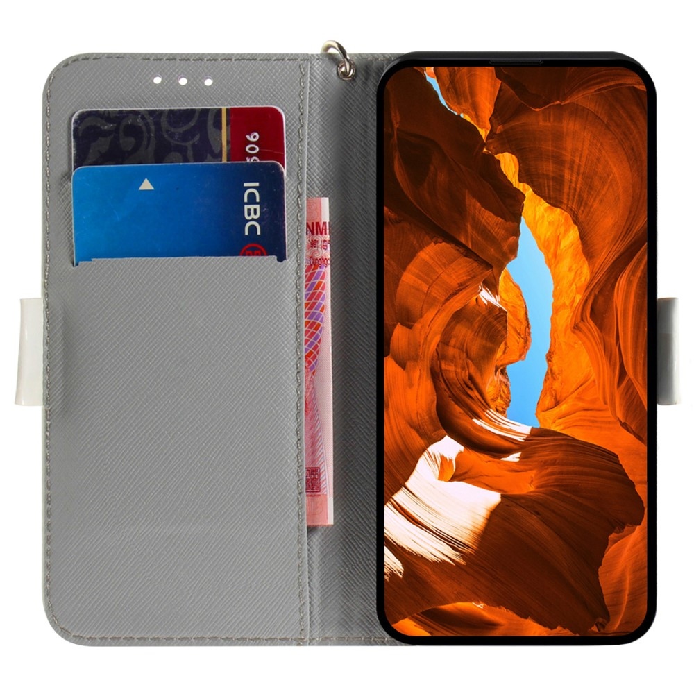 Patty knížkové pouzdro na Xiaomi Redmi 14C/Poco C75 - bílé květy a listy