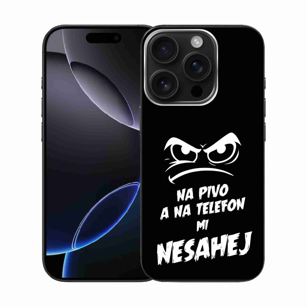 Gelový kryt mmCase na iPhone 16 Pro - pivní motiv 2 černé pozadí