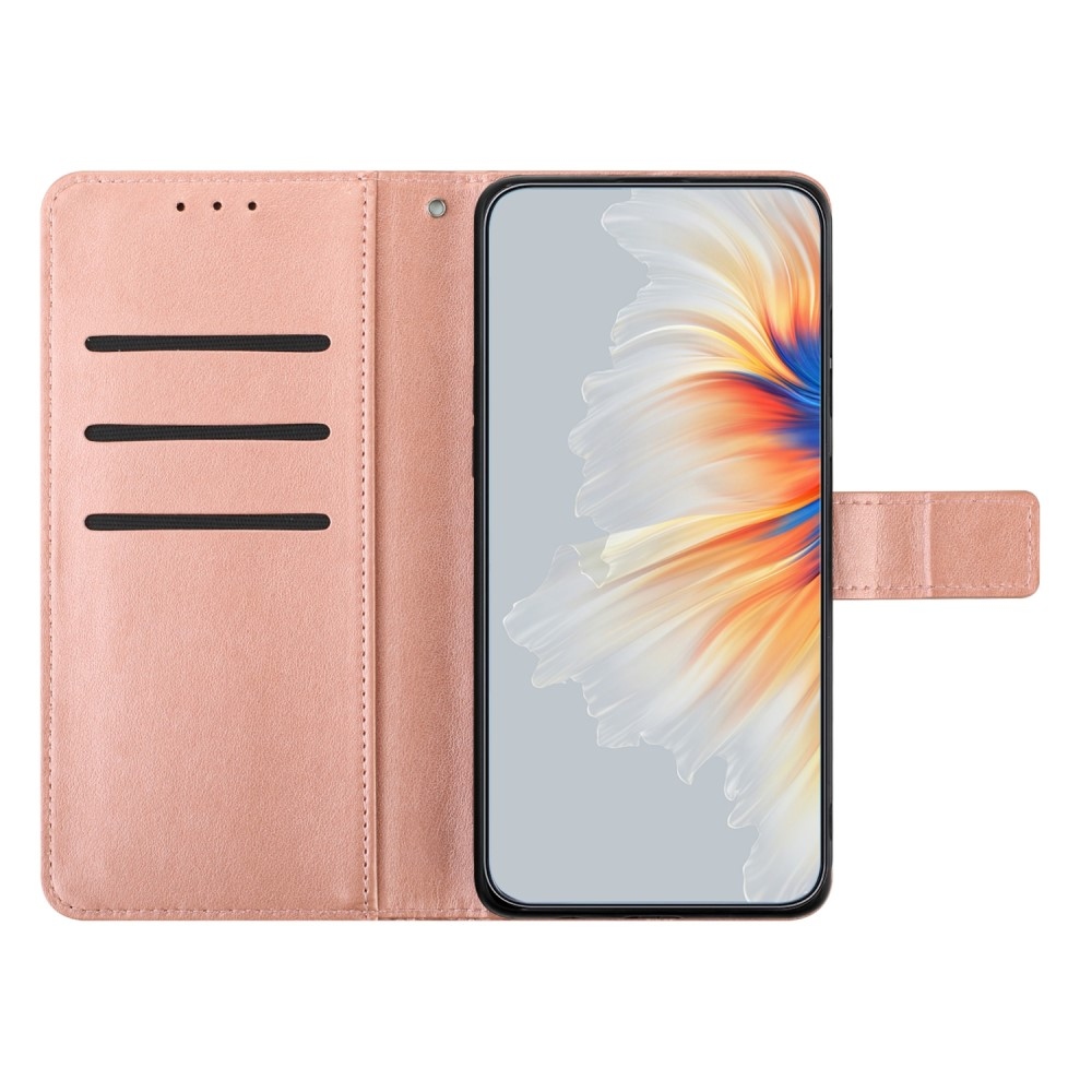 Mandala knížkové pouzdro na Xiaomi Redmi 13C 5G - růžovozlaté
