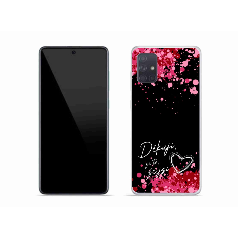 Gelový kryt mmCase na Samsung Galaxy A51 - zamilovaný text 2 černé pozadí