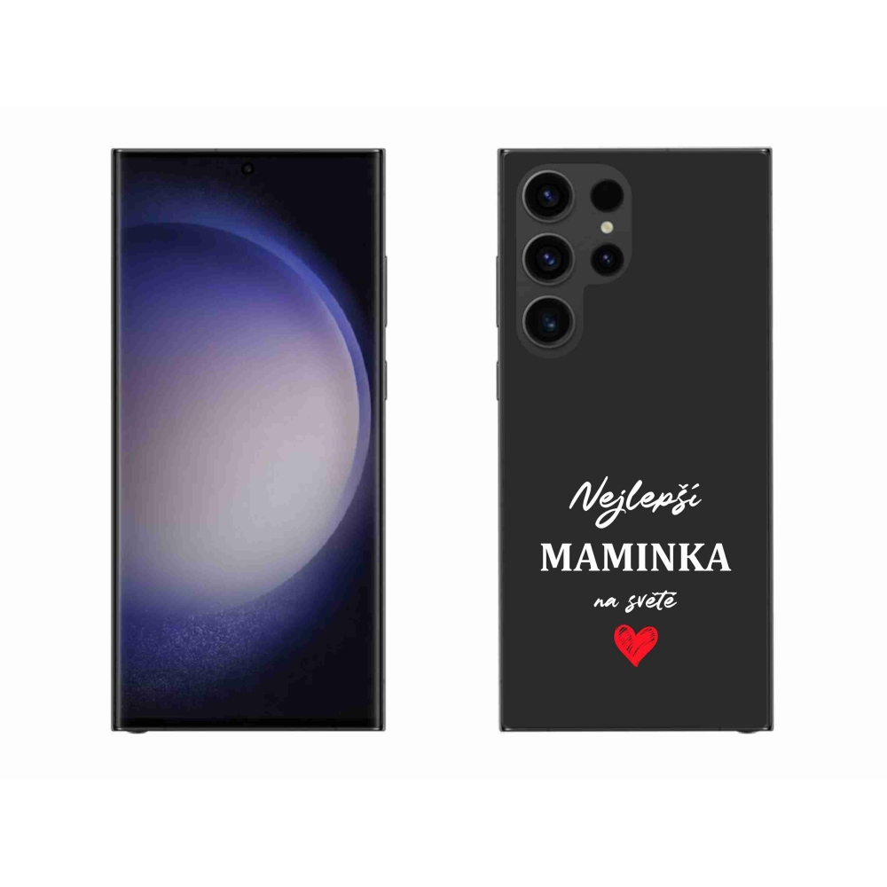 Gelový kryt mmCase na Samsung Galaxy S23 Ultra 5G - nejlepší maminka 1 černé pozadí