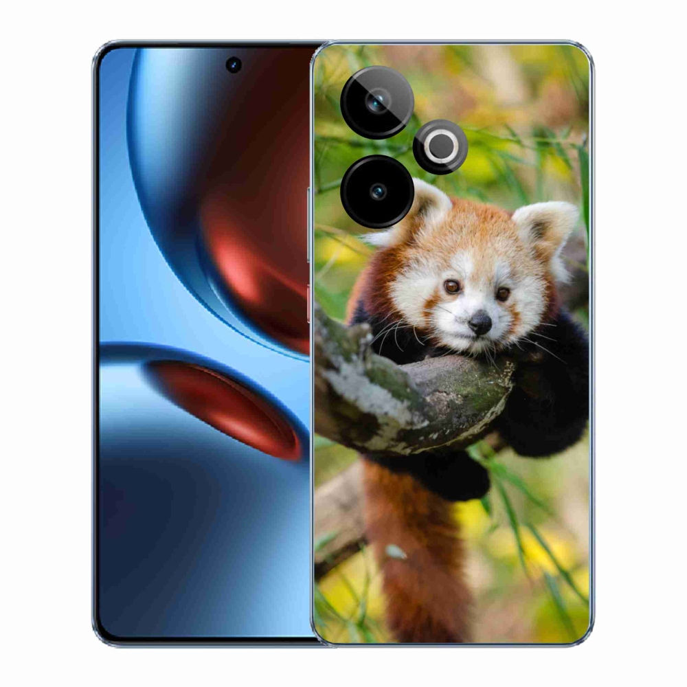 Gelový kryt mmCase na Realme GT 7 5G/GT 7T 5G - panda červená