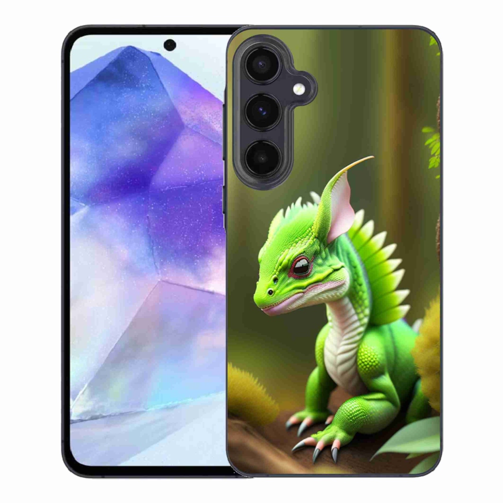 Gelový kryt mmCase na Samsung Galaxy A55 5G - zelený dráček