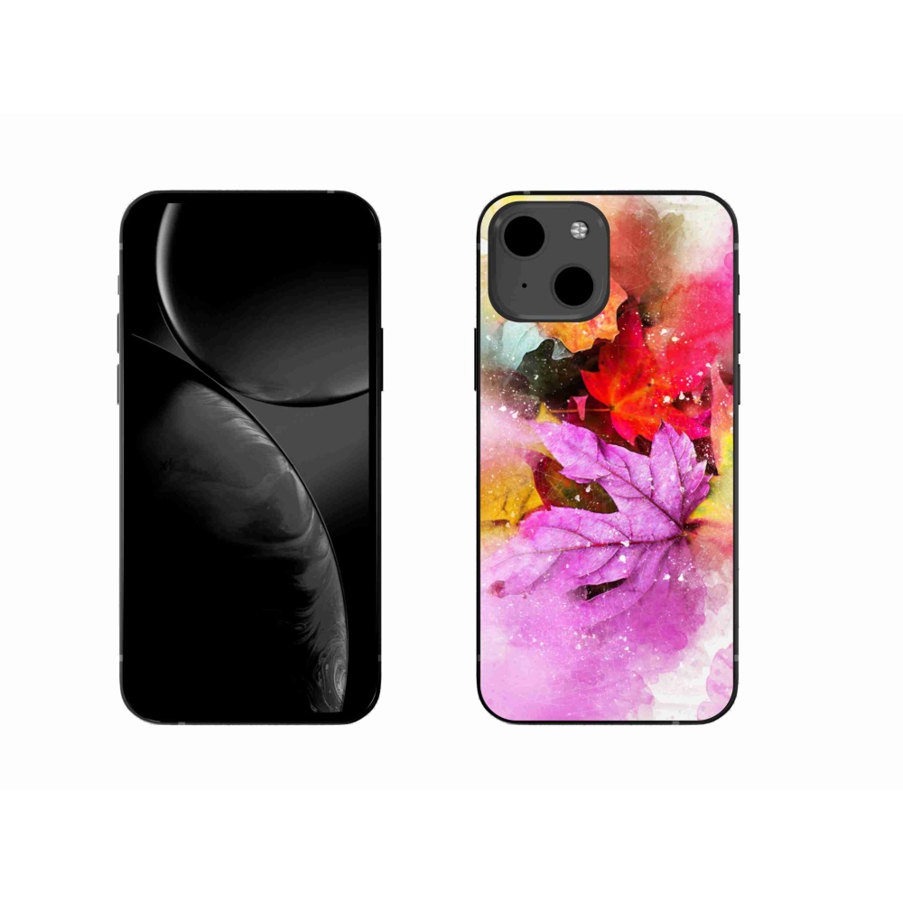 Gelový kryt mmCase na iPhone 13 6.1 - barevné listy