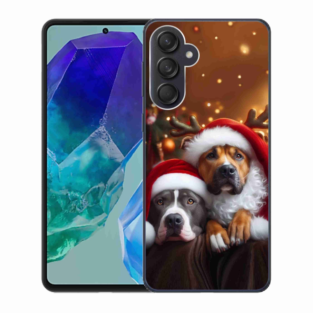 Gelový kryt mmCase na Samsung Galaxy M55 5G - vánoční psi