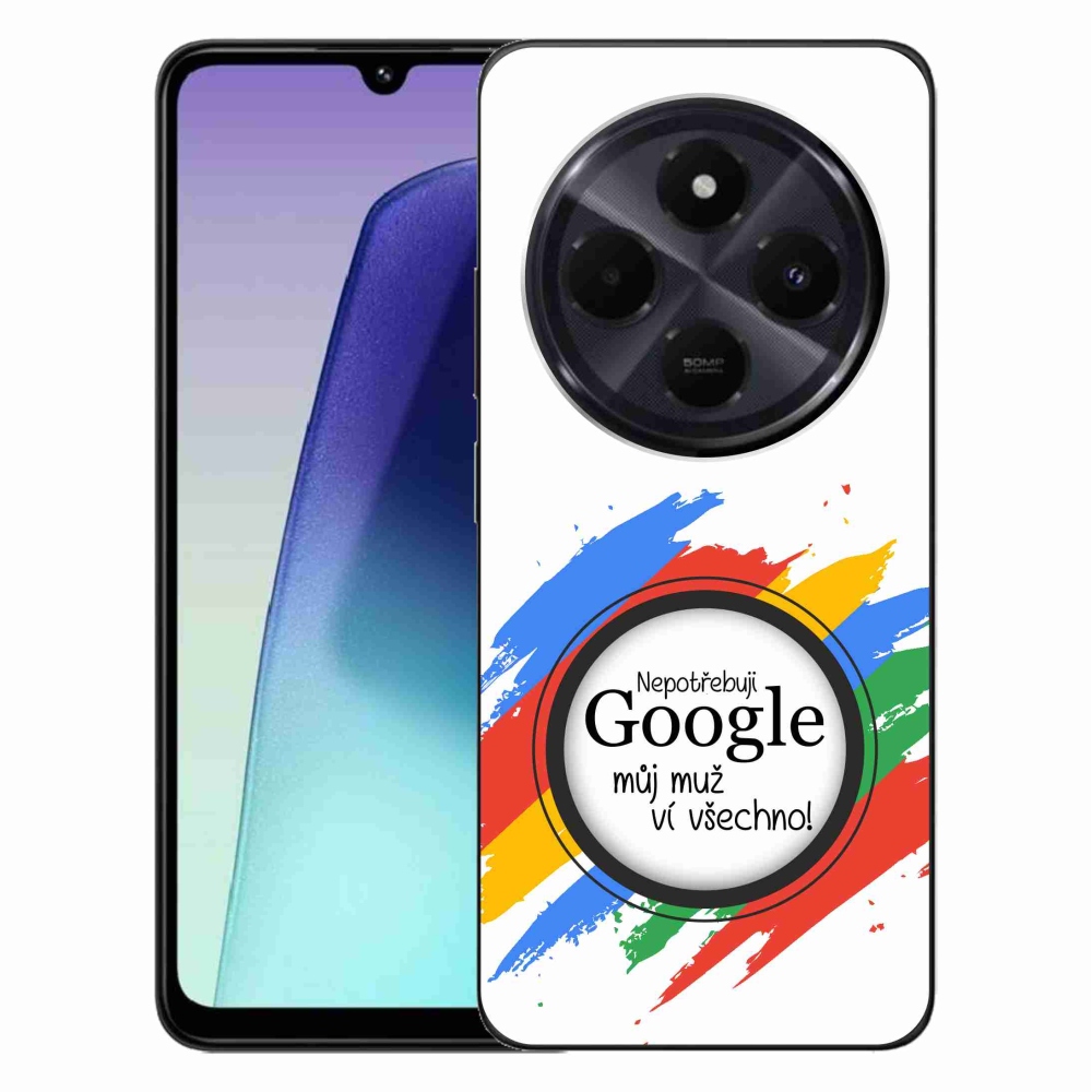 Gelový kryt mmCase na Xiaomi Redmi 14C/Poco C75 - muž ví všechno bílé pozadí