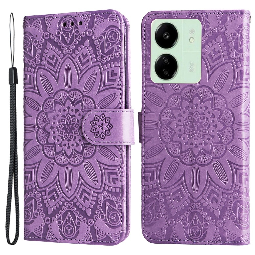 Sunflower knížkové pouzdro na Xiaomi Poco C65/Redmi 13C - fialové