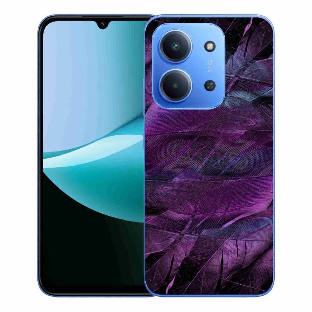 Gelový kryt mmCase na Xiaomi Redmi 15C 4G/5G (173mm) - fialová pírka